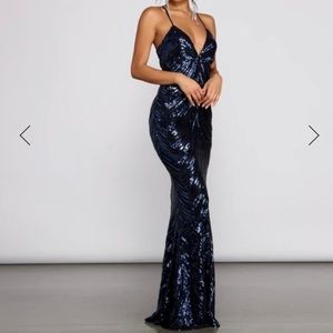 Gorgeous Navy Sequin Dress